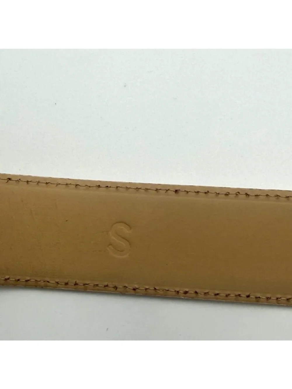 Talbots White Genuine Leather Wide Waist Belt Womens Size S Italy